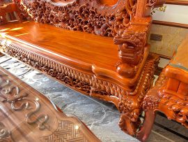 bộ bàn ghế rồng đỉnh gỗ gõ đỏ giá hợp lý