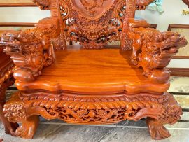 bộ bàn ghế rồng đỉnh gỗ gõ đỏ hàng xịn