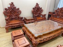 bộ bàn ghế rồng đỉnh 12 món