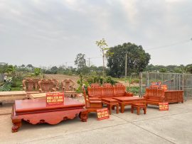 nội thất phòng khách gỗ gõ đỏ