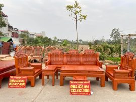nội thất phòng khách gỗ gõ đỏ tự nhiên
