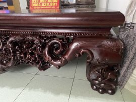 Sập gỗ gụ cài mai thọ phun màu nâu gụ