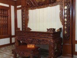 sập thờ tứ linh gỗ gụ cỡ đại