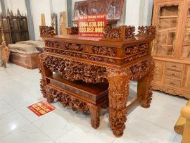 sập thờ mai điểu gỗ gụ lào hàng thửa