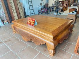 sập trơn tam diện gỗ gõ đỏ tự nhiên