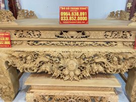 Sập thờ Mai điểu đục tay 100% tinh xảo, sắc nét