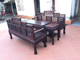 Trường kỷ song tiện gỗ gụ mật