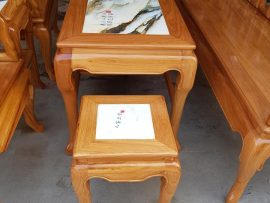 đôn ngồi Bộ ghế móc mỏ gỗ gõ đỏ 6 món