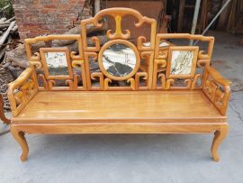 ghế dài móc mỏ gỗ gõ đỏ 6 món