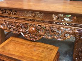 sập thờ tứ linh gỗ gụ mật