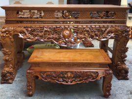 sập thờ tứ linh gỗ gụ mật