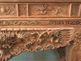 sập thờ tứ linh gỗ hương đá