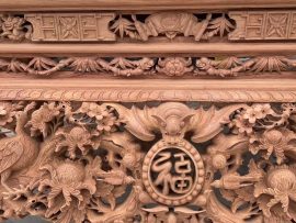 Sập thờ Mai Điểu gỗ hương đá