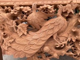 Sập thờ Mai Điểu gỗ hương đá