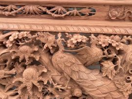 Sập thờ Mai Điểu gỗ hương đá