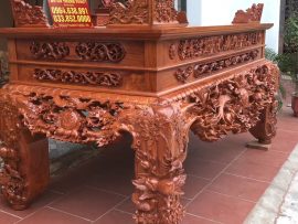 Sập thờ Mai Điểu gỗ hương đá