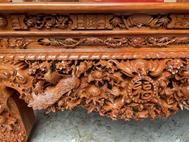 sập thờ mai điểu gỗ hương đá cao cấp