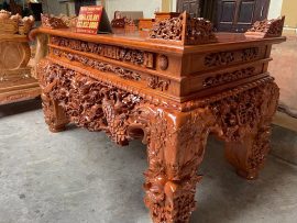 sập thờ mai điểu gỗ hương đá cao cấp
