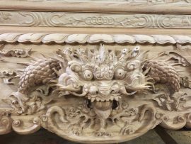 sập thờ gỗ gõ đỏ đục tay