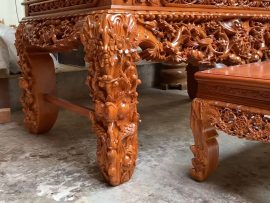 bộ sập thờ tam cấp mẫu mai điểu gỗ gõ đỏ