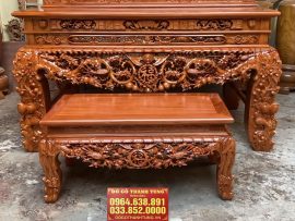 sập thờ tam cấp mẫu mai điểu gỗ gõ đỏ