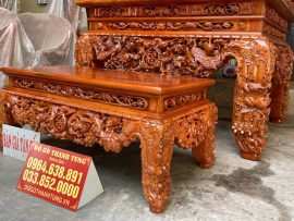 sập thờ mai điểu gỗ hương đá