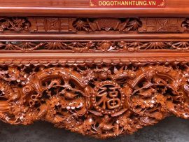 sập thờ mai điểu gỗ hương đá