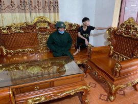 nội thất phòng khách hoàng gia gỗ hương đá