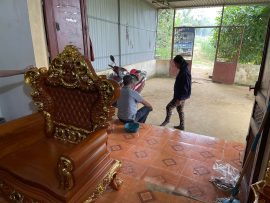 bộ bàn ghế hoàng gia gỗ hương đá