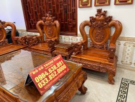 combo nội thất phòng khách gỗ hương đá theo yêu cầu