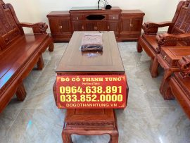 Kệ tivi mõ lồi 2m4 gỗ hương đá, mẫu 6 cánh mở, khóa đồng, 2 ngăn kéo. Thiết kế trơn nhẵn dễ vễ sinh lau chùi.