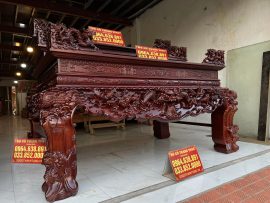 Sập thờ Tứ linh hàng đục chạm thủ công cao cấp