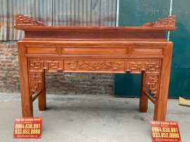 án gian thờ sen triện gỗ hương đá