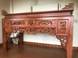 Án gian triện tứ quý gỗ hương đá