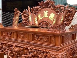 sập thờ và hoành phi câu đối gỗ hương đá