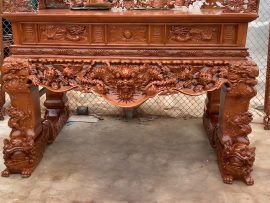 sập thờ gỗ hương đá mẫu tứ linh