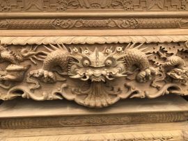 dạ tiền sập thờ tứ linh gỗ gụ Lào