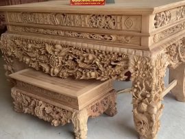 sập thờ gỗ gụ mẫu mai điểu
