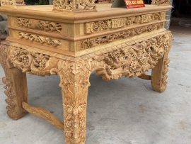 sập thờ mai điểu gỗ gụ đục tay