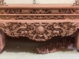 sập thờ mai điểu đục tay