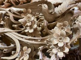 sập thờ mai điểu gỗ hương