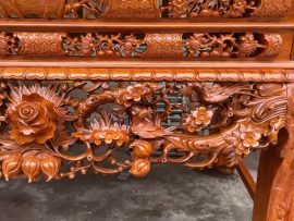 sập thờ gỗ hương đá mẫu hoa hồng