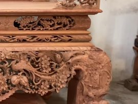 sập thờ mai điểu gỗ hương đá cỡ lớn