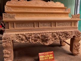 sập thờ tứ linh gỗ gõ