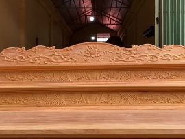 sập thờ tam cấp tứ linh gỗ gõ đỏ