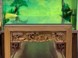 Trường Kỷ đục tích Tam Quốc Gỗ Gụ vân đẹp