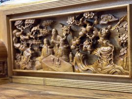 Trường Kỷ đục tích Tam Quốc Gỗ Gụ vân đẹp cao cấp