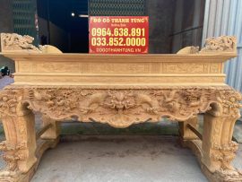 sập thờ tứ linh gỗ gụ chân 24