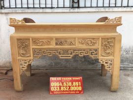 Án gian tứ quý đục tay gỗ hương đá