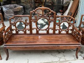 ghế dài bộ móc mỏ gỗ gụ